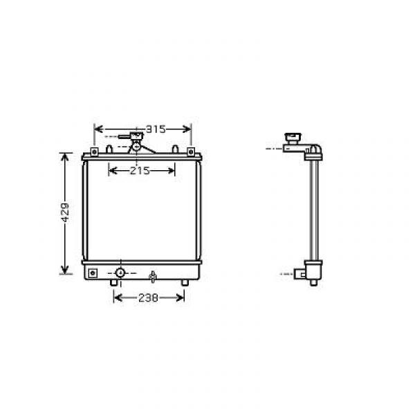 Radiator AGILA. 00-04 375x380