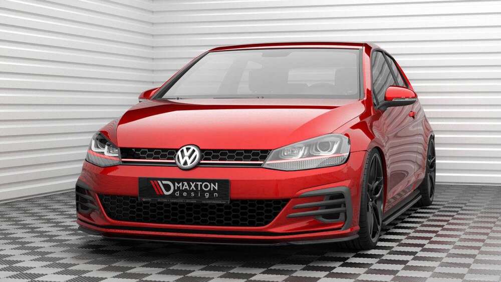 Voorspoiler VW Golf 7.5 GTI Facelift Glans Zwart V.5