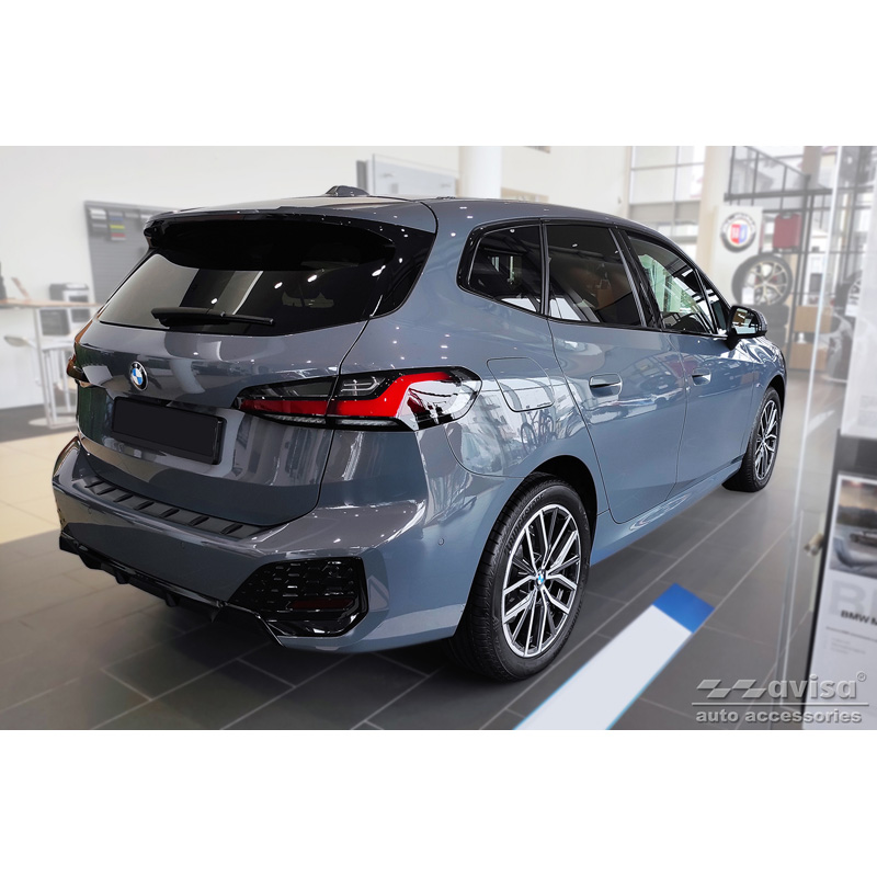 Zwart RVS Achterbumperprotector  BMW 2-Serie (U06) Active Tourer (incl. M-Pakket) 2021- 'STRONG EDITION'