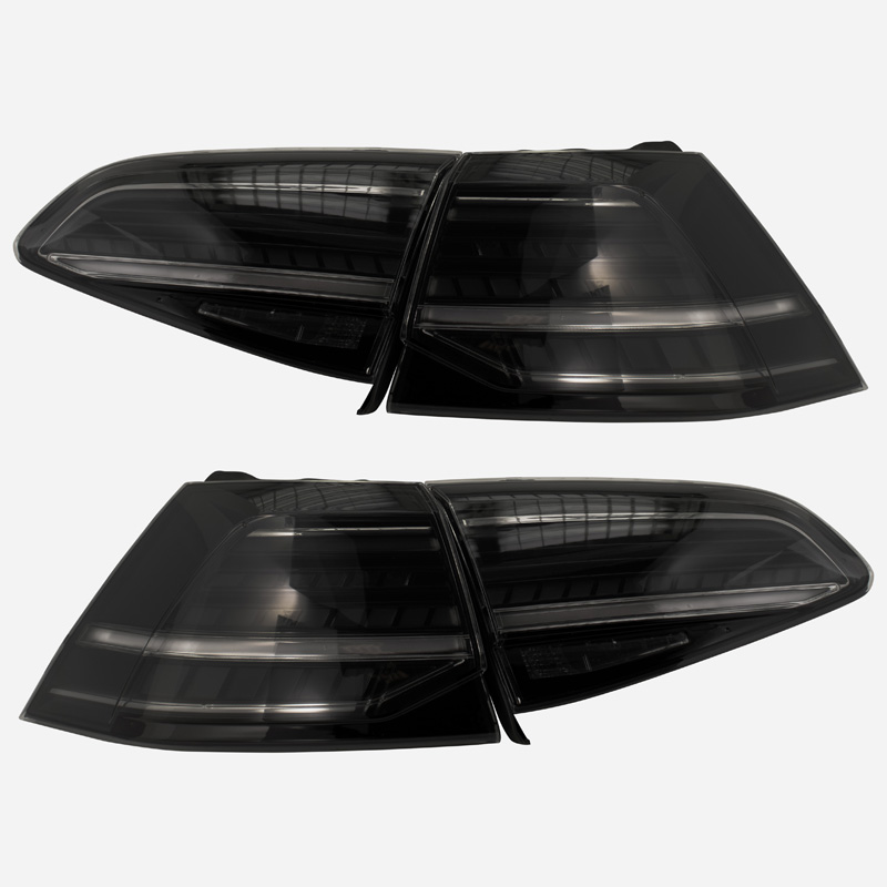 Set LED Achterlichten  Volkswagen Golf VII 2012-2017 & Facelift (7.5) 2017- excl. Variant - Zwart - incl. Dynamic Running Light