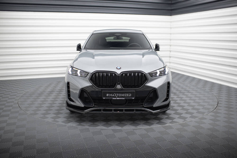 Voorspoiler V.2 BMW X6 M-pakket G06 FL Maxton Glans Zwart