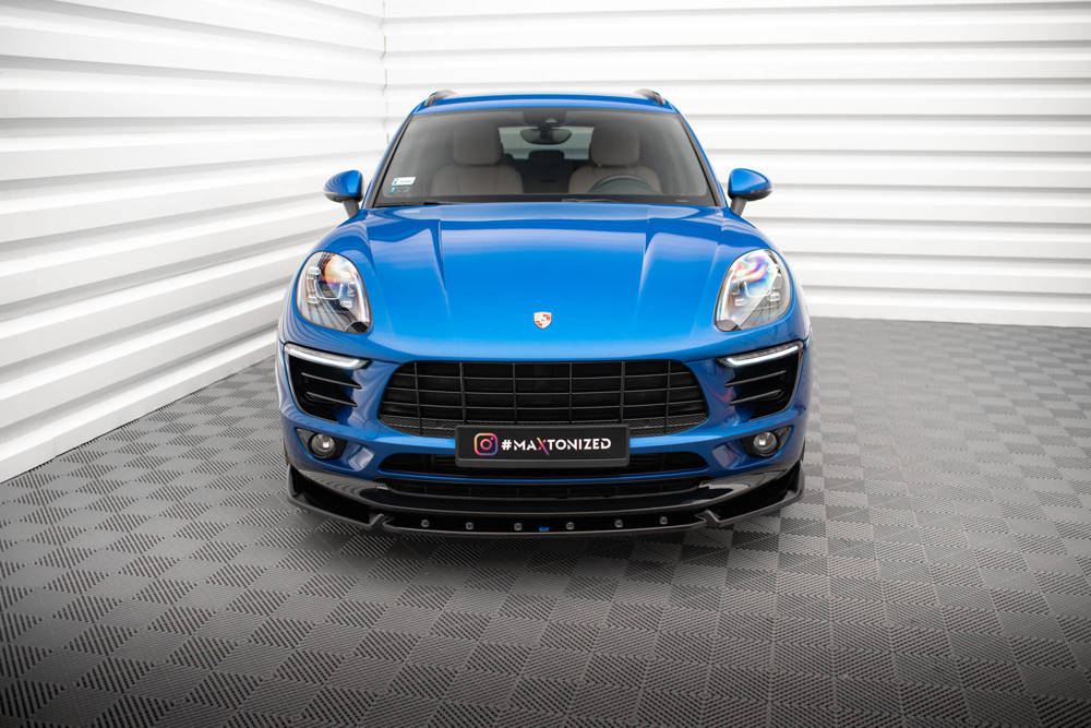 Voorspoiler V.2 Porsche Macan Mk1 Maxton Glans Zwart