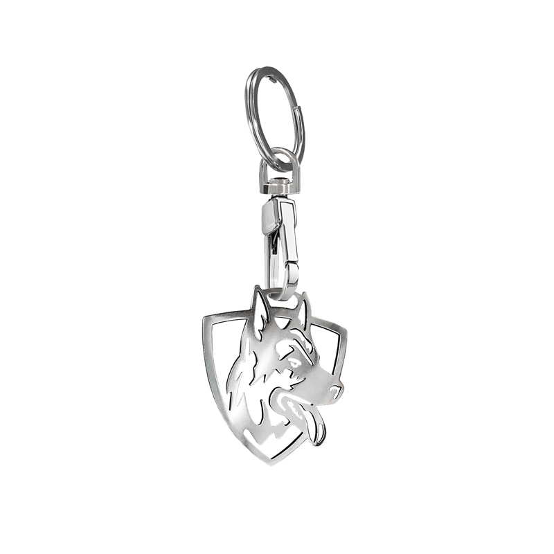 RVS sleutelhanger - 'Duitse Herder' (Zilver)