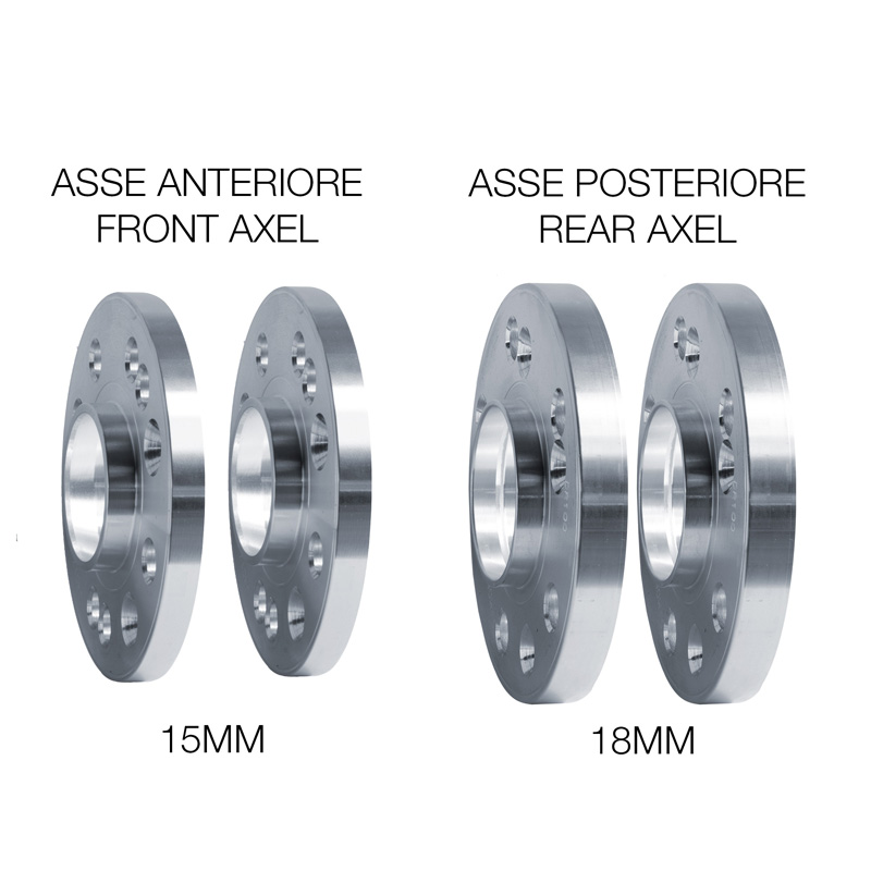 Simoni Racing Aluminium Spoorverbreder Set - 2x15mm(VA) - 2x18mm(AA) (Naaf 66,6mm) inclusief wielbouten -  Audi diversen