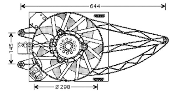 Radiator FAN COMPLEET PANDA 03->> 1.3 JTD + AC