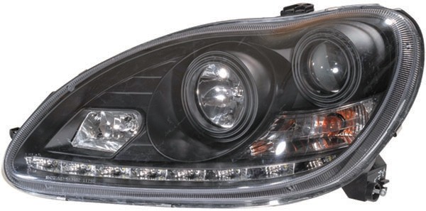Koplampen Mercedes W220 02-05 Xenon Zwart DRL Look