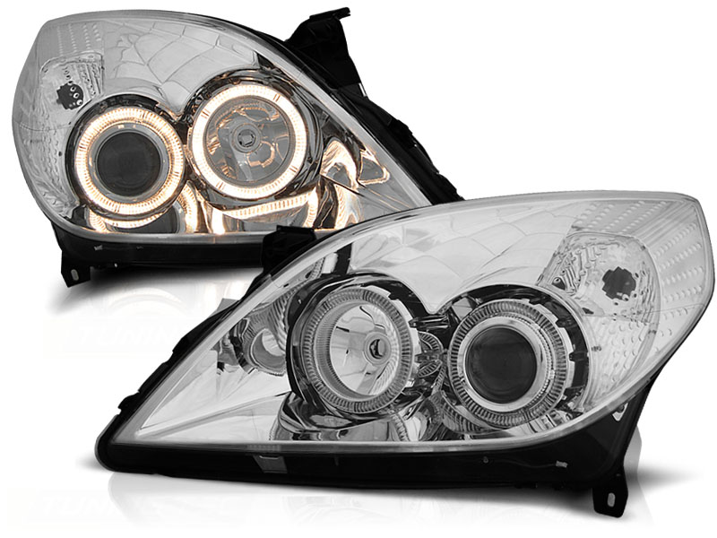 Koplampen Opel Vectra C 05-08 Angel Eyes chroom