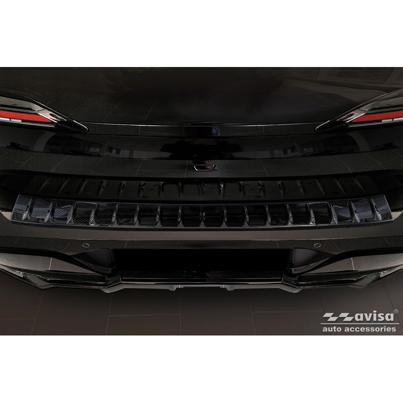 Echt 3D Carbon Achterbumperprotector  BMW 7-Serie G70 Sedan M-Pakket 2023-