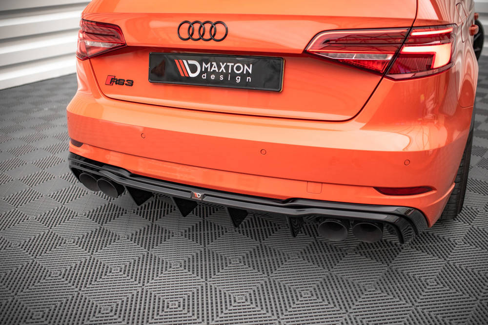 Diffuser Audi RS3 8V Sportback FL Maxton Glans Zwart met Milltek Uitlaat Zwart