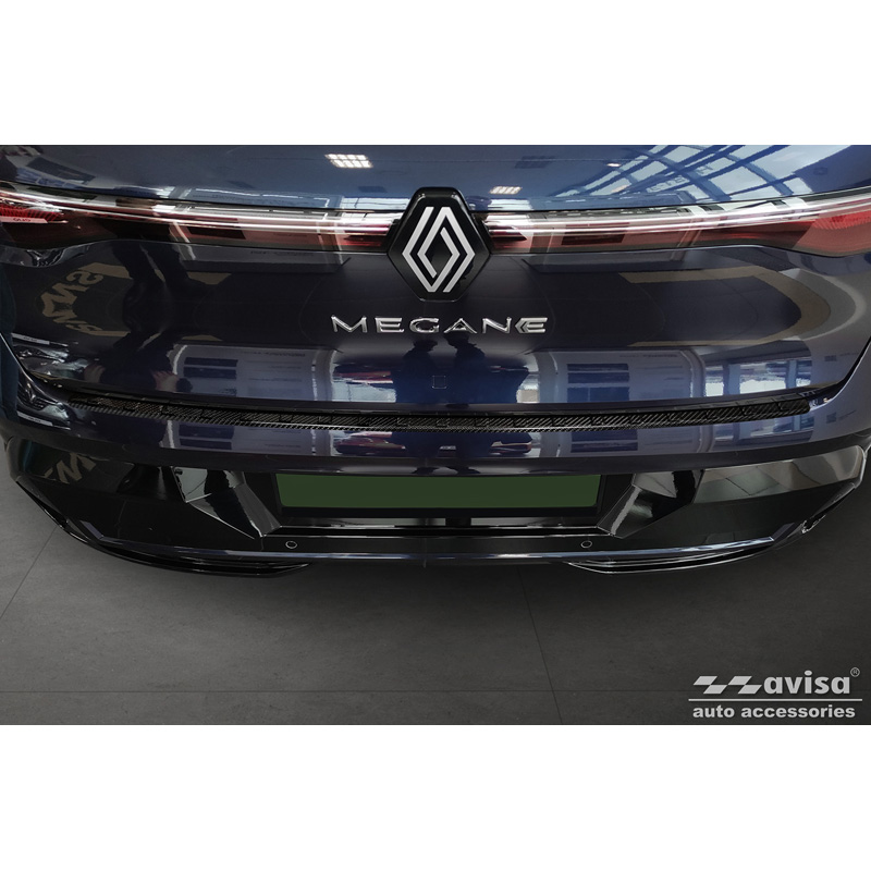 Echt 3D Carbon Achterbumperprotector  Renault Megane E-Tech 2021- 'Ribs'