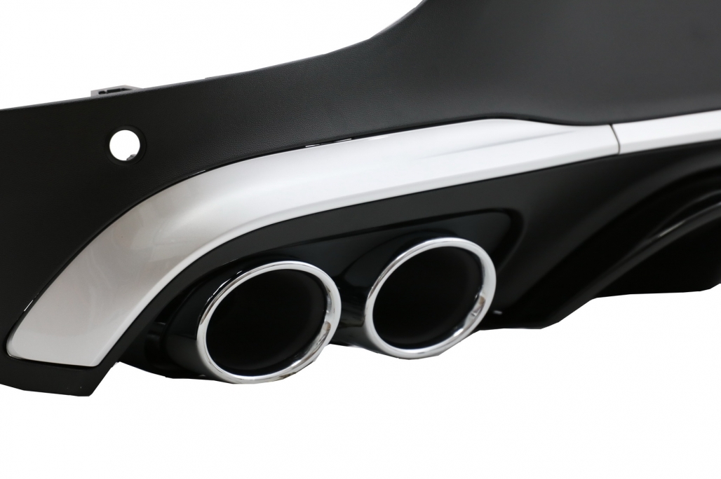 Diffusor Mercedes GLC C253 (2020-..) Coupe Facelift GLC43 incl. Uitlaat Stukken Zilver