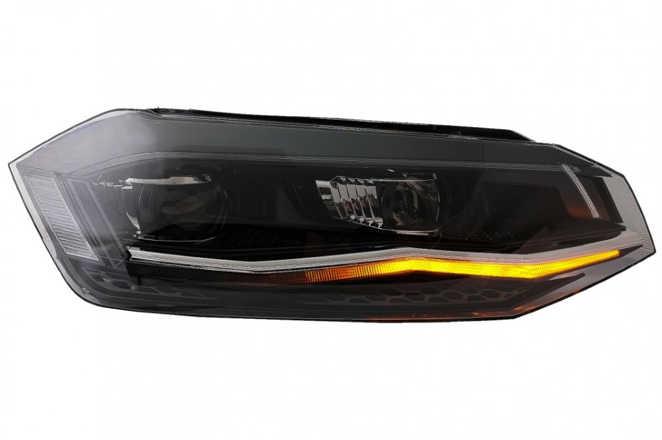Koplampen VW Polo VI 2G 17-20 LED Dynamic Zwart/Rood