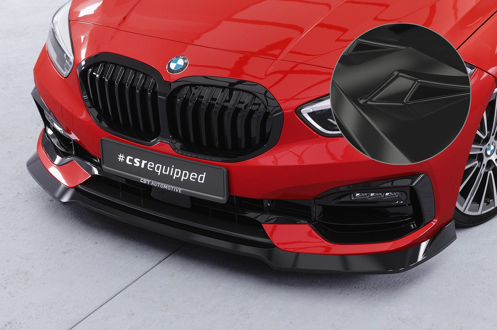 Voorspoiler BMW 1er F40 glans zwart