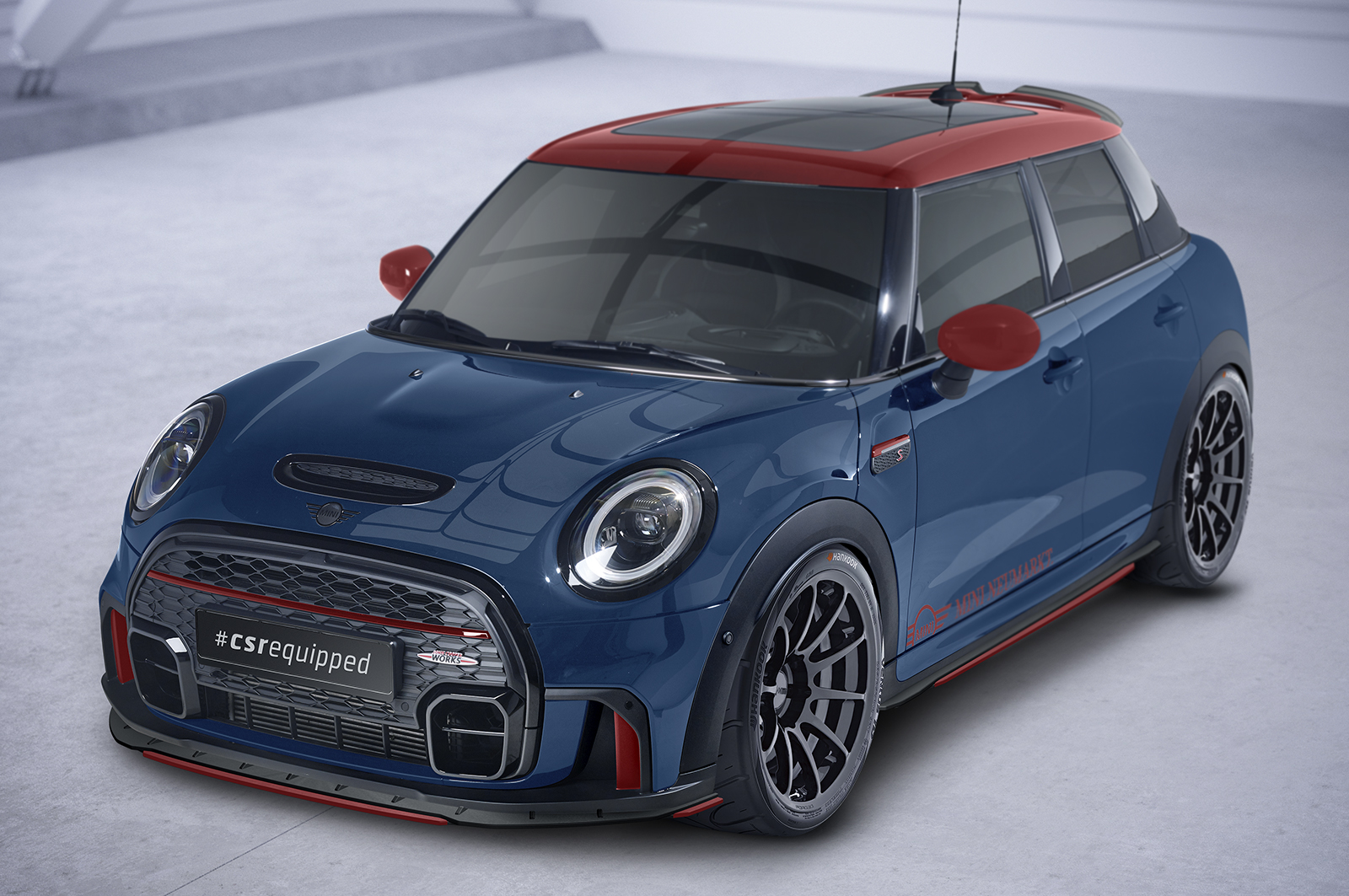 Voorspoiler Mini Cooper JCW F55 F56 F57 CSR Glans Zwart