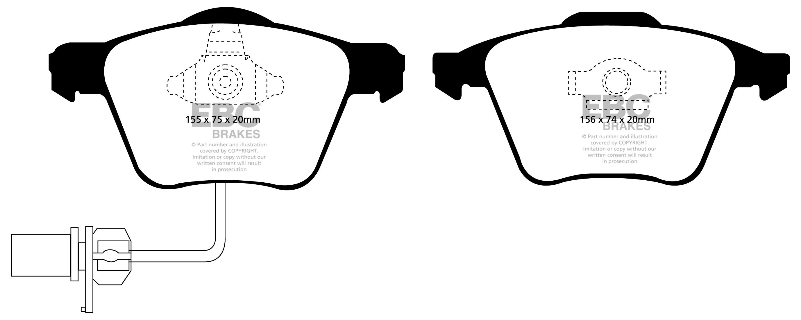 EBC Brakes AUDI A4 8H Quattro 2.0 Turbo 2004-2008 Remblokken voo