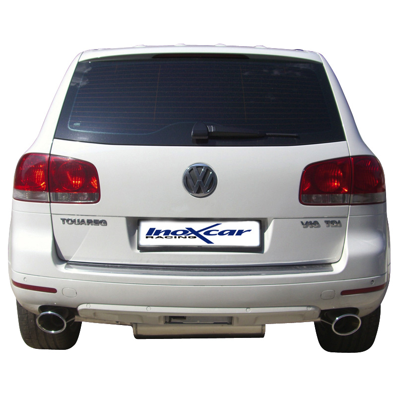 100% RVS Dubbele Sportuitlaat  Volkswagen Touareg 5.0 V10 TDi (313pk) 2007- 150x105mm