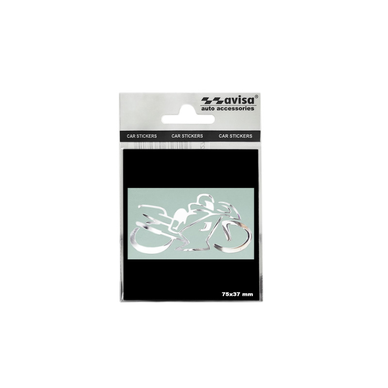 Nikkel Sticker 'Motorcyclist' - 75x40mm
