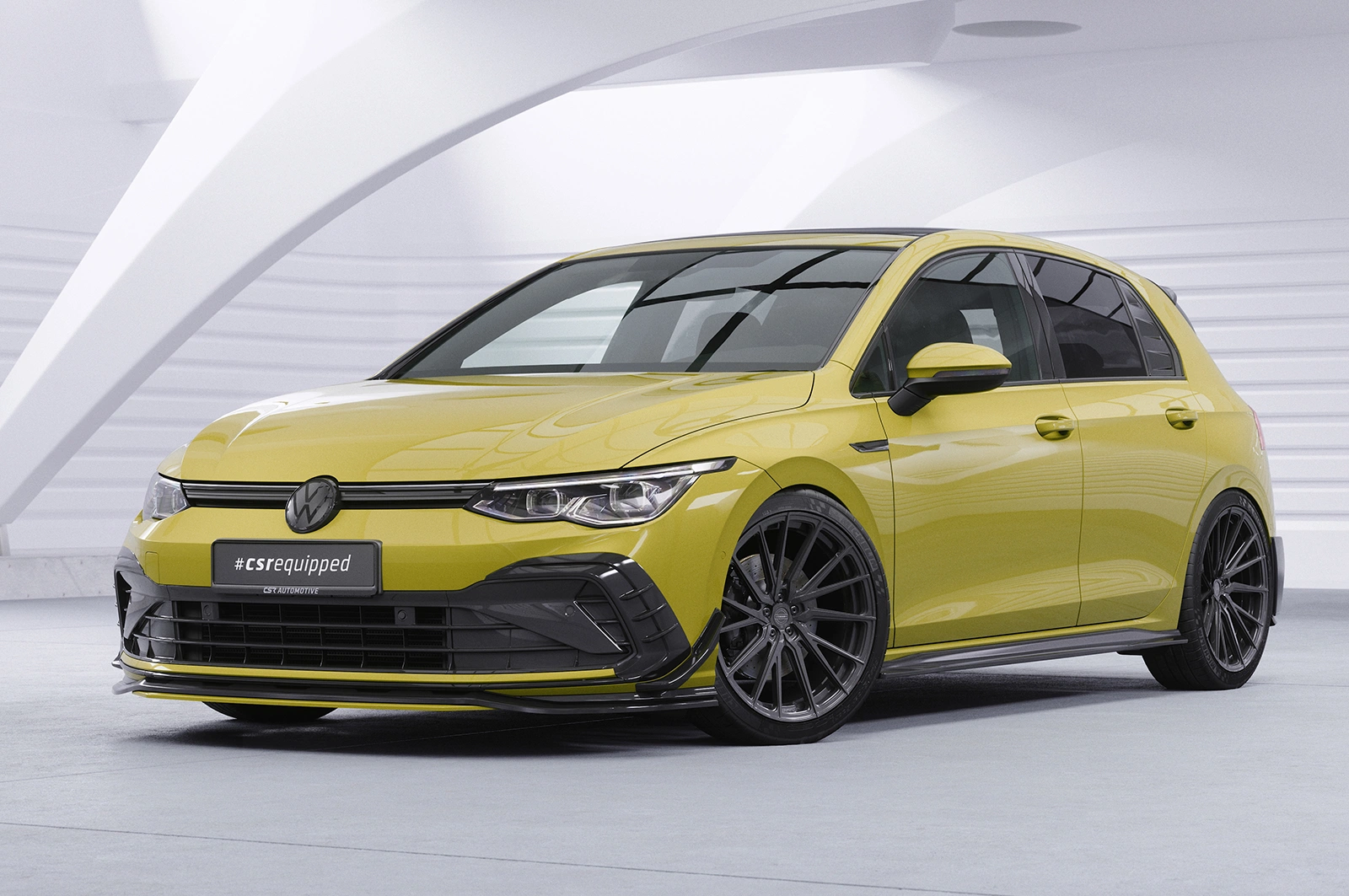 Voorspoiler VW Golf 8 glans zwart
