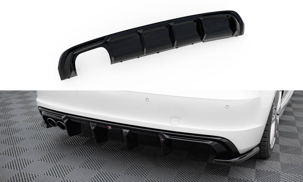 Achter Diffuser Audi A3 S-Line Sportback 8V Maxton Glanzend zwart