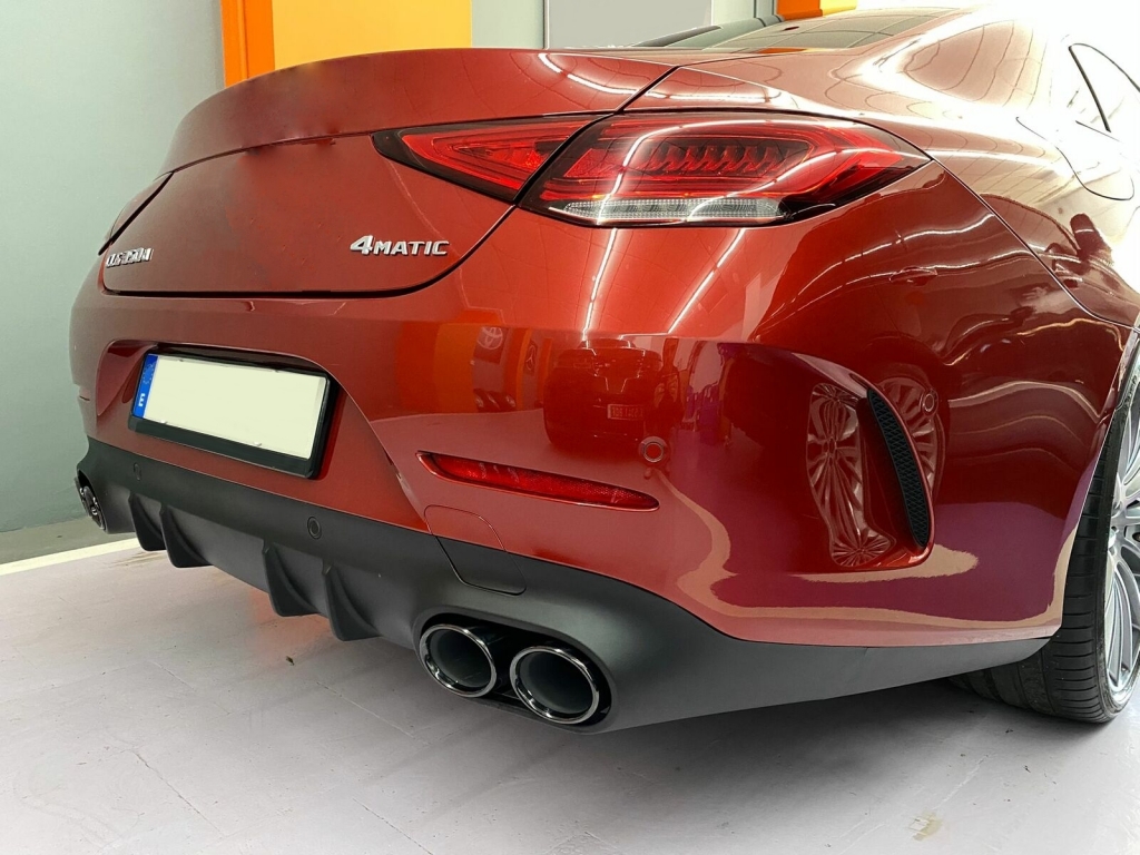 Diffuser Mercedes CLS C257 53 AMG Look Zwarte Sierstukken