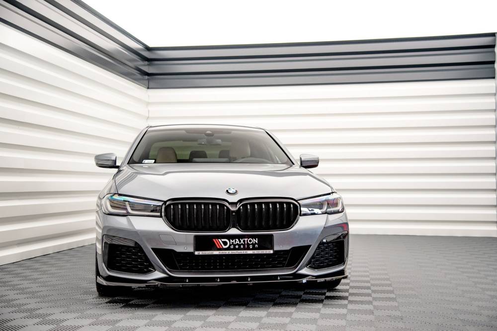Voorspoiler V.2 BMW 5 Serie G30 M Pakket FL Maxton Glans Zwart
