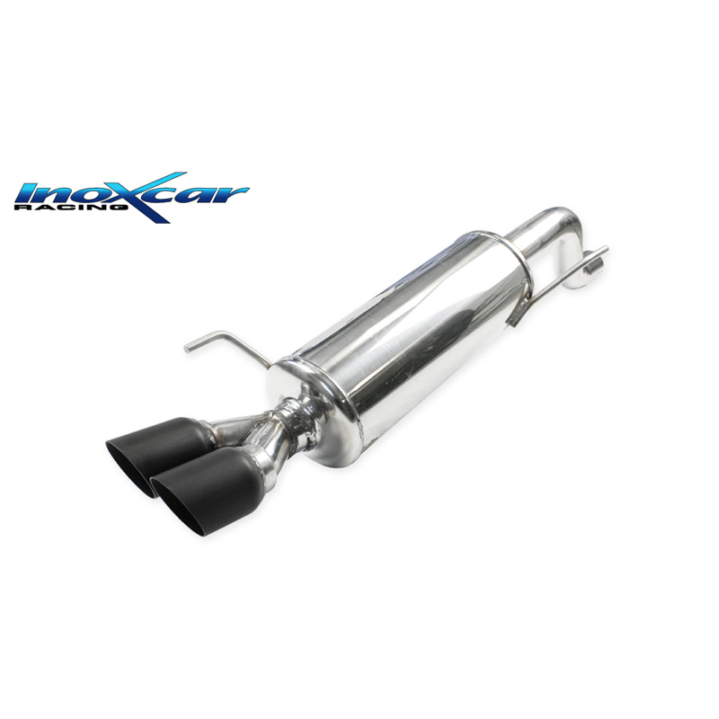 100% RVS Sportuitlaat  Fiat Grande Punto 1.4 T-Jet (155pk) 2007- 2x76mm Ceramic Black (Ø55mm)