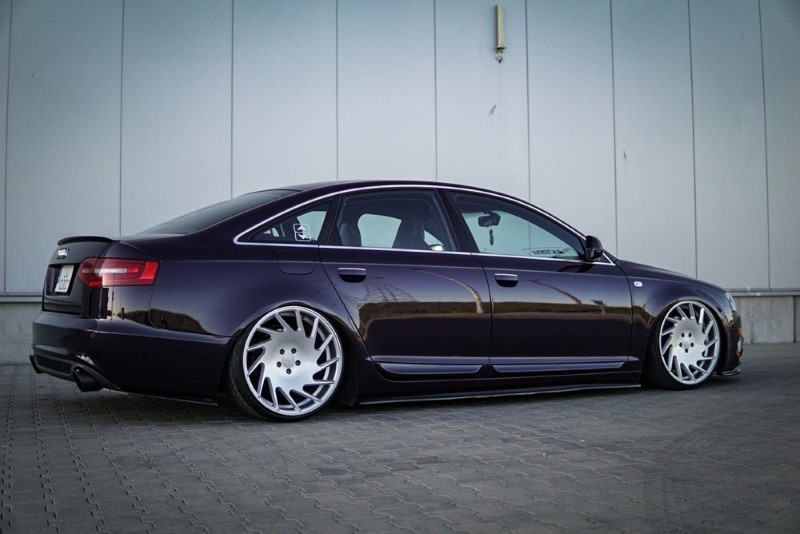 Zijskirts Diffusers Audi A6 S-Line C6 / C6 FL Glanzend Zwart