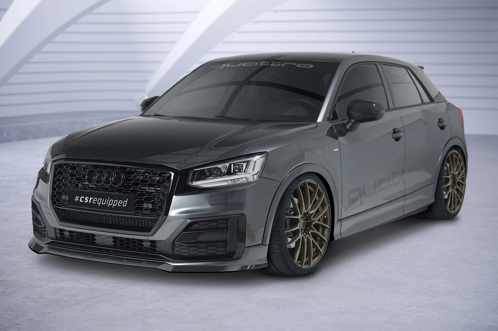 Voorspoiler Audi Q2 (Typ GA) S-Line glans zwart