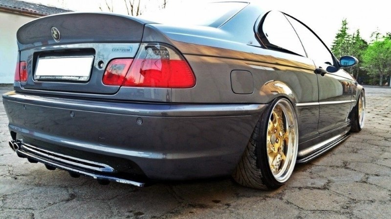 Centrale Achterspoiler BMW 3 E46 MPACK COUPE (met verticale bars) Glanzend Zwart