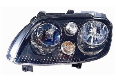 koplamp, H7+H7, zwart/chroom, incl stelmotortje, rechts VW Toura