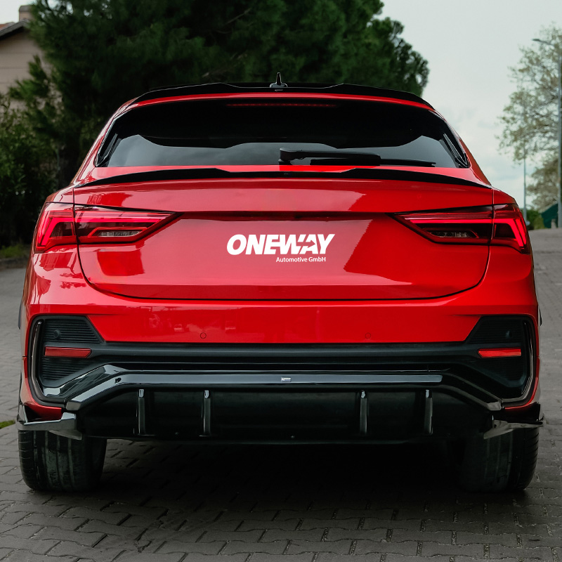 Oneway Achterspoiler  Audi Q3 (F3N) Sportback 2019-2025 incl. S-Line/RSQ3 - Glanzend zwart