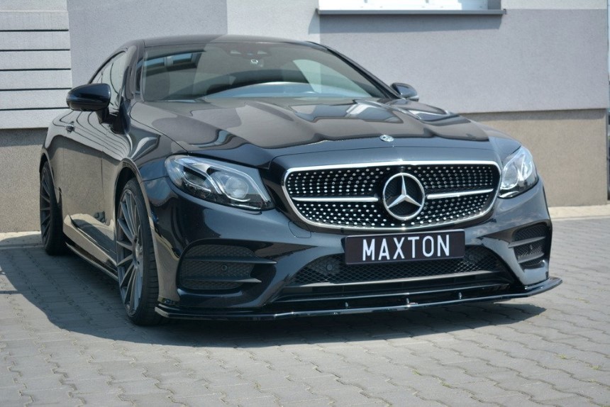 Voorspoiler Mercedes E W213 Coupé AMG-Line Maxton Design glans zwart V.1