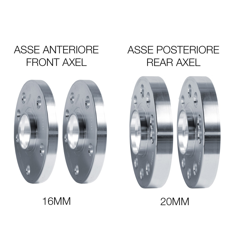 Simoni Racing Aluminium Spoorverbreder Set - 2x16mm(VA) - 2x20mm(AA) (Naaf 65,1mm) inclusief wielbouten -  Peugeot diversen
