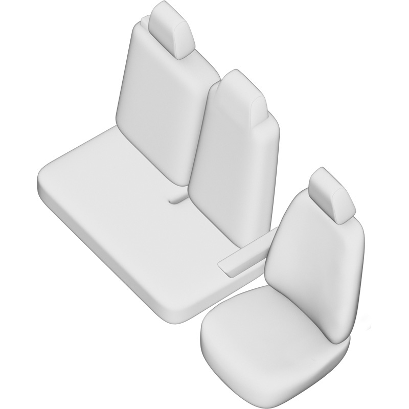 New York Design Kunstleder Stoelhoezenset 2+1  Renault Master/Opel Movano/Nissan NV400 2010-2019 & Facelift 2019- (split in rug bank)