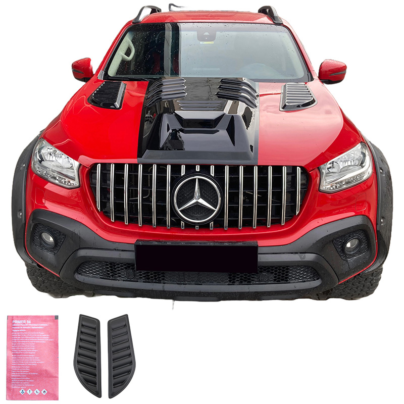 Set motorkapluchtinlaten Pick-Up 4x4 - Universeel - Matzwart