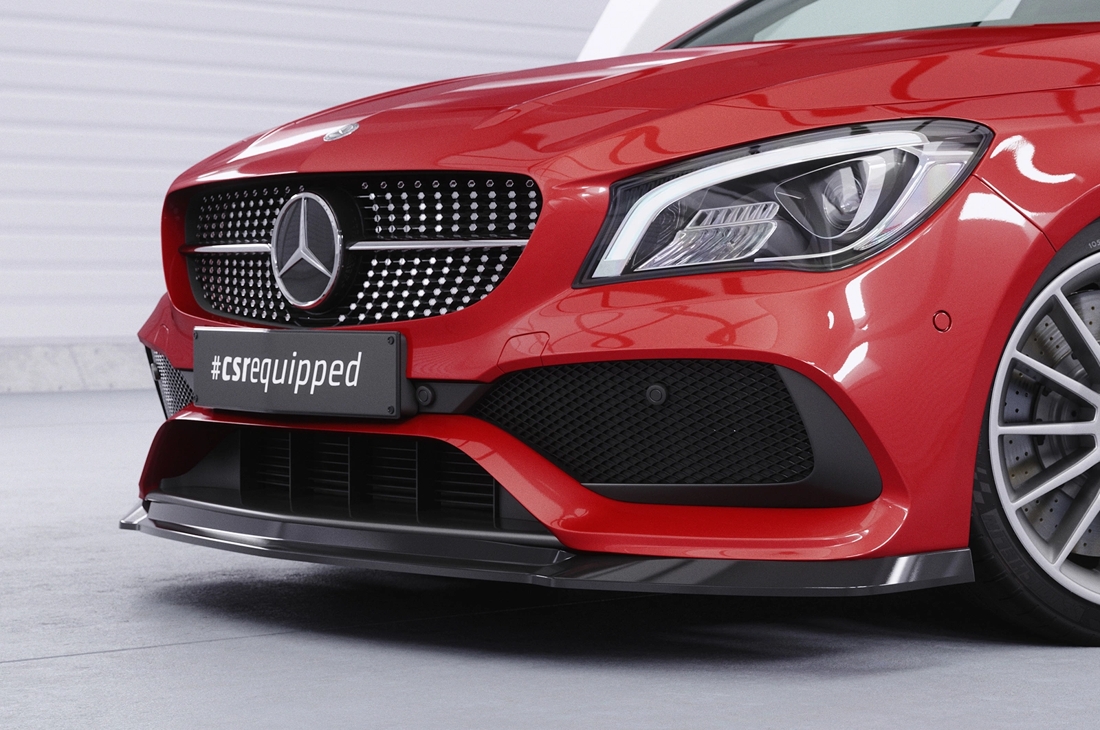 Voorspoiler Mercedes-Benz CLA 117 AMG-Line Glans Zwart (Facelift) – CSR Automotive