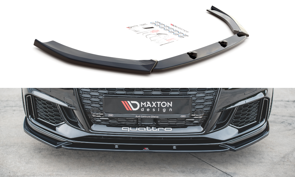 Voorspoiler V.4 Audi RS3 8V Facelift Glanzend Zwart