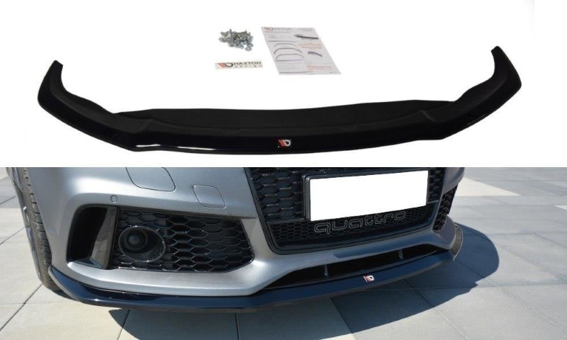 Voorspoiler V.2 Audi RS7 C7 FL Maxton Glans Zwart