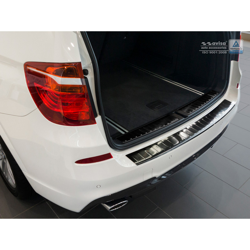 Zwart RVS Achterbumperprotector  BMW X3 F25 Facelift 2014-2017 'Ribs'
