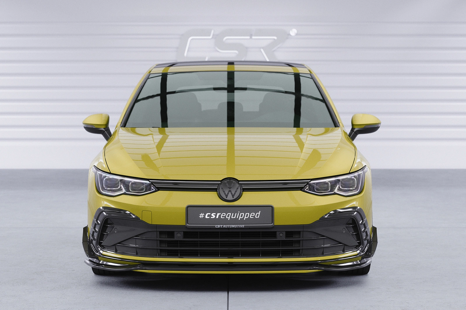 Voorspoiler VW Golf 8 glans zwart