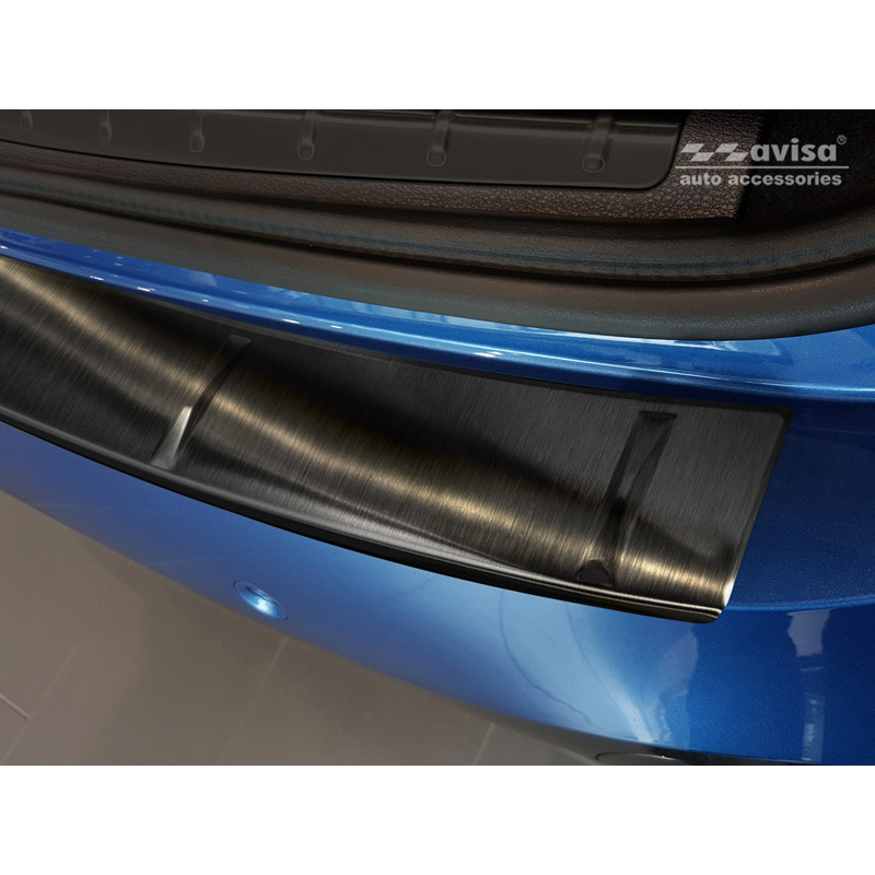 Zwart RVS Achterbumperprotector  BMW X1 II F48 M-Pakket 2015-2022 'Ribs'