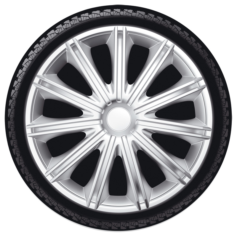 4-Delige Wieldoppenset Nero 15-inch zilver