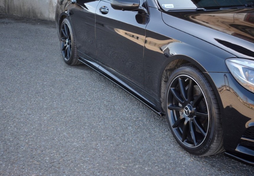 Zijskirts Mercedes S-Klasse W222 AMG-Line Maxton Design glans zwart