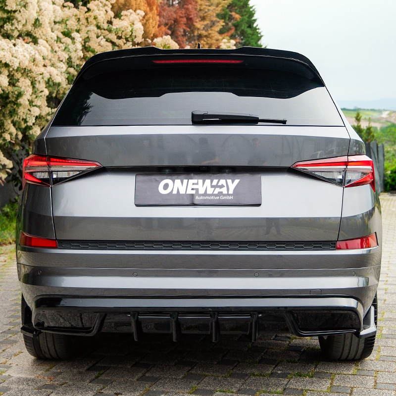 Oneway Achterbumperskirt (Diffuser)  Skoda Kodiaq I (NS7) Sportline 2017-2024 - Glanzend zwart