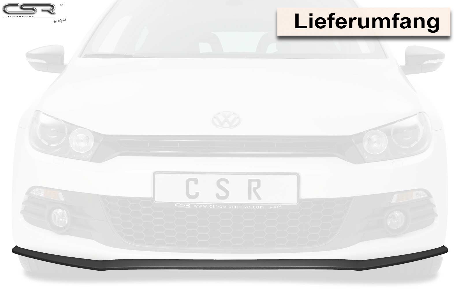 Voorspoiler Volkswagen Scirocco CSR Glans Zwart