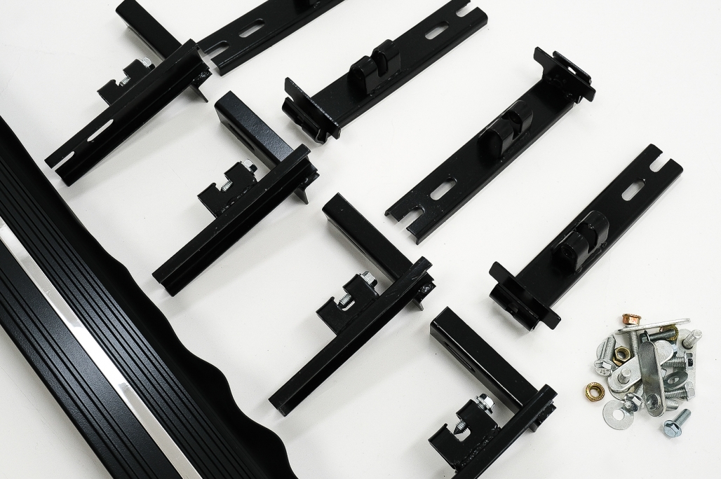 Treeplanken voor Mercedes V-Klasse W447 14-23 lang aluminium zwart