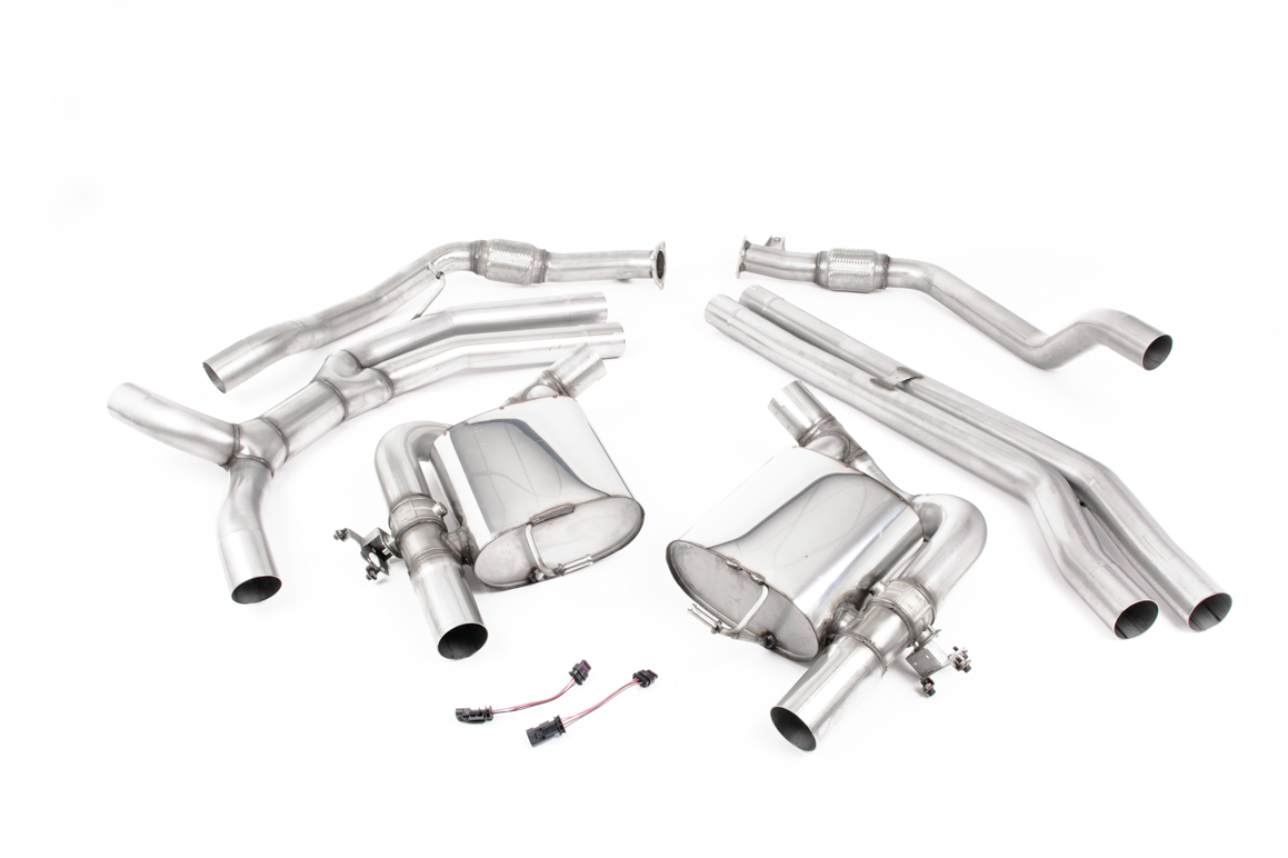 Milltek Audi RS5 B9 Cat Back Non-Resonated Race (Loudest) - with Polished Oval Trims