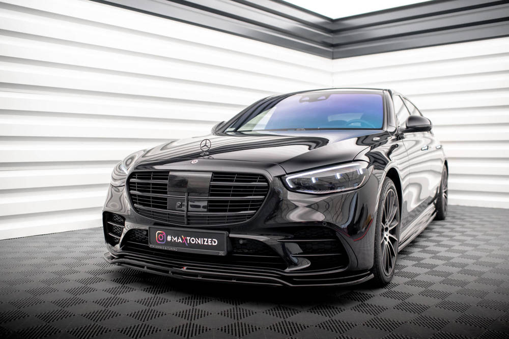 Voorspoiler Mercedes S Klasse W223 AMG Pakket Maxton Glans Zwart