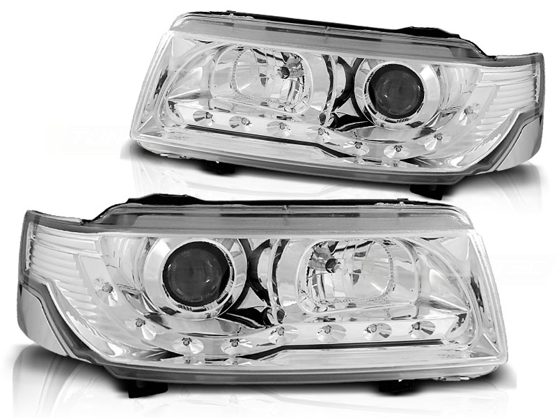 Koplampen VW Passat 35i DRL look Devil Eyes chroom