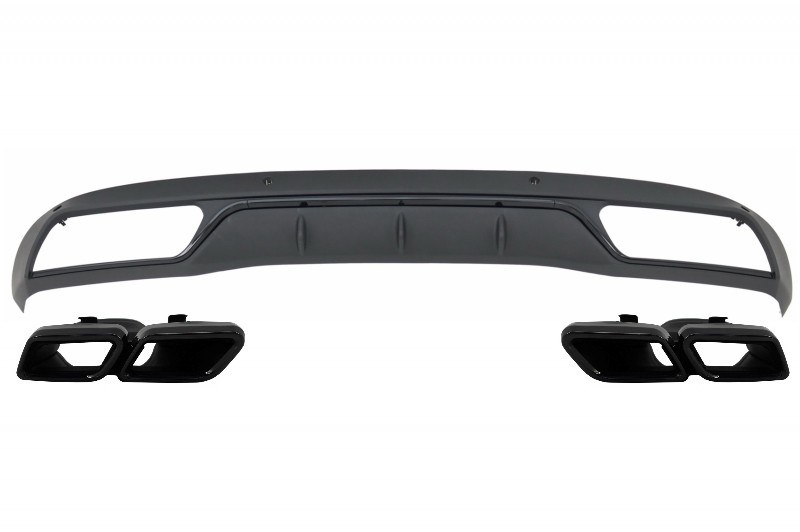 Diffuser Mercedes C W205 AMG Look met Sierstukken Zwart